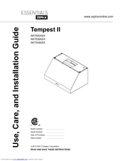 Zephyr Tempest II AK7548ASX User, Care, And Installation Manual