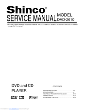 Shinco DVD-2610 Service Manual
