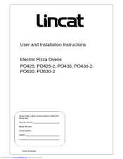 Lincat PO430-2 User And Installation Instructions Manual