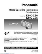 Panasonic Lumix Dmc Zs6 Manuals Manualslib