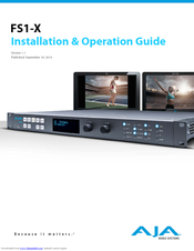 AJA FS1-X Installation & Operation Manual