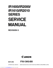 Canon iR2000 Series Service Manual