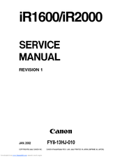 Canon iR1600 Series Service Manual