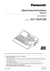 Panasonic AV-HS410N Operating Instructions Manual
