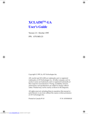 ATI Technologies XCLAIM GA User Manual