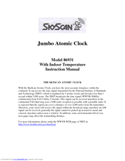 Skyscan Jumbo Atomic Clock 86931 Instruction Manual