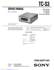 Sony TC-S3 Service Manual