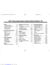 Chevrolet 2011 Caprice Police Patrol Vehicle Owner's Manual