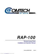 Comtech EF Data RAP-100 Installation And Operation Manual