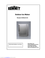 Summit BIM24OS Instructions Manual