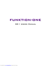Funktion-one XO-1 User Manual