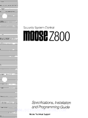 Moose Z800 Specification, Installation And Programming Manual