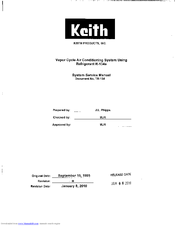 Keith Products TR-134 System Service Manual