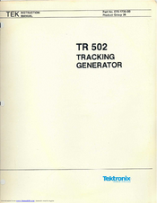 Tektronix TR 502 Instruction Manual