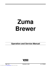 VKI Technologies Zuma Brewer Operation And Service Manual