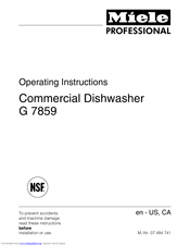 Miele G 7859 Operating Instructions Manual