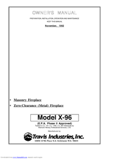 Travis Industries X-96 Owner's Manual