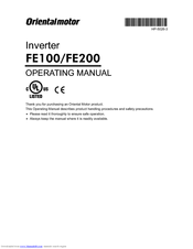 Orientalmotor FE100 Operating Manual