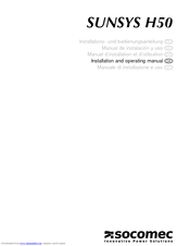 socomec SUNSYS H50 Installation And Operating Manual