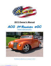 ACG 39Roadster eGC 2013 Owner's Manual