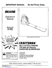 Craftsman 358.798960 Operator's Manual