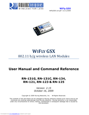 Roving Networks WIFLY GSX User Manual