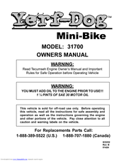 Yerf-Dog 31700 Owner's Manual