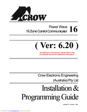 Crow Power Wave 16 Installation & Programming Manual