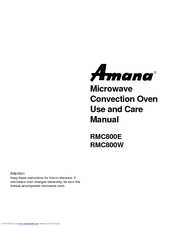 Amana RMC800E Use And Care Manual