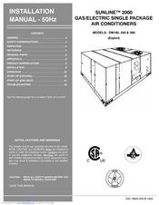 Unitary products group Sunline 2000 DM180 Installation Manual