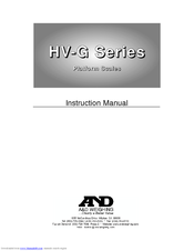 A&D HV-G Series Instruction Manual