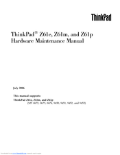 ThinkPad Z61e Hardware Maintenance Manual