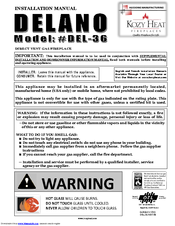 Delano Delano DEL-36 Installation Manual