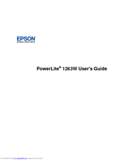 Epson PowerLite 1263 User Manual