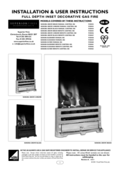 superior fires SONARA ELEGANCE MANUAL NG Installation And User Instructions Manual