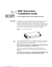 3Com GBIC Installation Manual