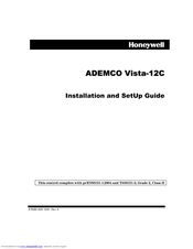 Honeywell ADEMCO Vista-12C Installation And Setup Manual