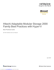 Hitachi Adaptable Modular Storage 2000 Best Practices Manual