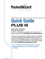 PocketWizard PLUS III Quick Manual