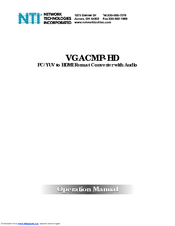 NTI VGACMP-HD Operation Manual