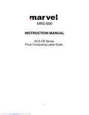 Marvel MRS-600 Instruction Manual
