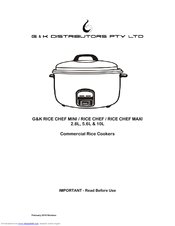 G&K RICE CHEF MAXI Instruction Manual