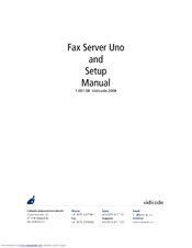 Vidicode Fax Server Uno Setup Manual