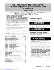 International Comfort Products PGD/S524?60 Installation Instructions Manual
