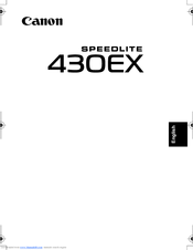 Canon Speedlite 430EX User Manual