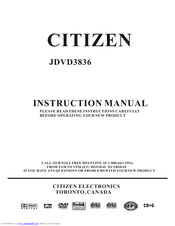 Citizen JDVD3836 Instruction Manual