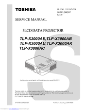 Toshiba TLP-X3000AU Service Manual
