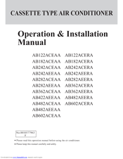 Haier AB122ACEAA Operation & Installation Manual