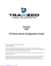Tranzeo TR-Series Quick Configuration Manual