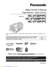 Panasonic HC-V720P/PC Basic Owner's Manual